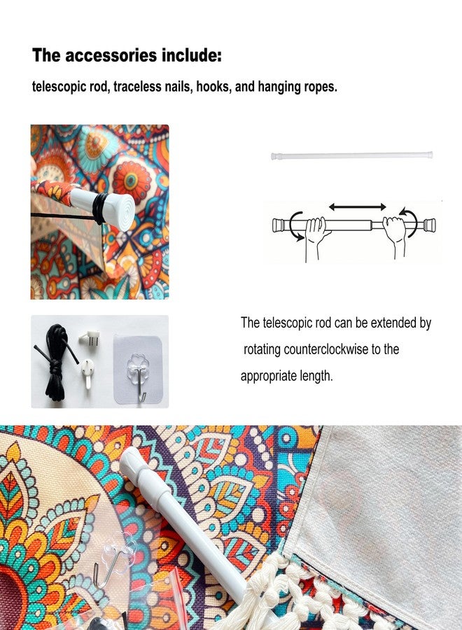 capasin Mandala Boho Macrame Wall Hanging Tapestry For Bedroom Tapestries Vertical Art Fabric Decor Door Living Room Bohemian (Style B, 17.5 * 43) - Image 3